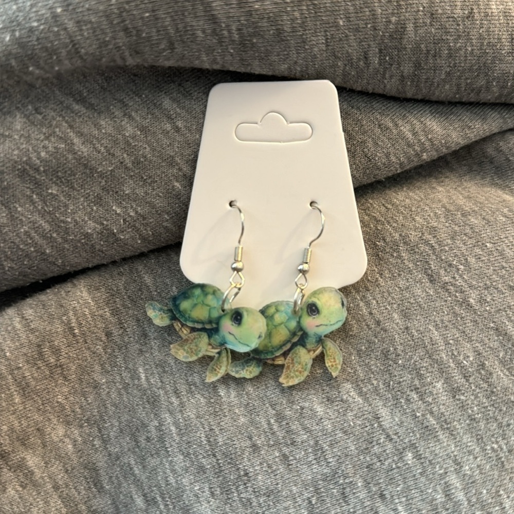 🛍️BUNDLE 3 for $17 TURTLES cute earrings kawaii food animal - Picture 1 of 2